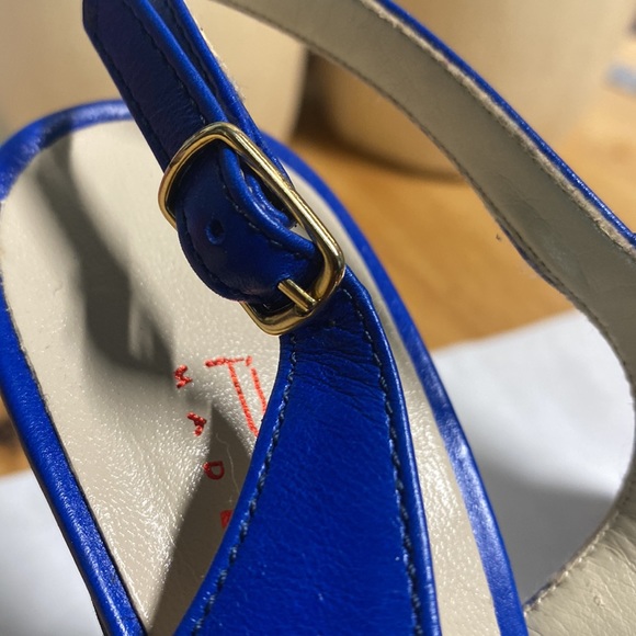 RARE DP PURSE MADE IN ITALY PLATFORM SLING BACK HEELS SIZE 38 - Picture 13 of 13